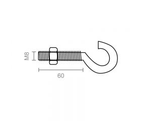 HEMBRILLA C/T ABIERTA HM02 M8x60mm ZN