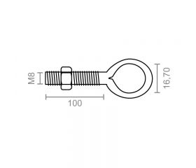HEMBRILLA C/T SOLDADA HM01 M8x100mm ZN