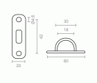 PLACA AMARRE OVAL AP10 60x20mm AISI316