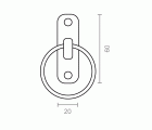 PLACA AMARRE OVAL C/ANILLA AP11 60x20mm AISI316