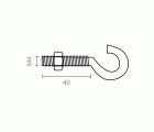 HEMBRILLA C/T ABIERTA HM02 M4x40mm AISI316*