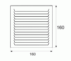 REJILLA EMPOTRAR RJV03 160x160mm BL