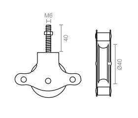 POLEA TENDER C/TUERCA POL02 40mm ZN