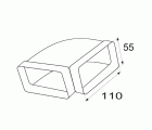 CODO 90º HORIZONTAL VN11 110x55mm BL