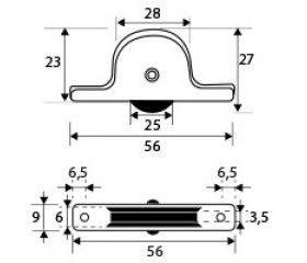 POLEA PUERTA CORREDERA POL08 25mm LT