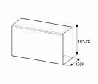 TUBO RECTANGULAR VN01 147x70x1500mm BL