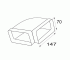CODO 90º HORIZONTAL VN11 147x70mm BL