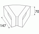 CODO 45º HORIZONTAL VN08 147x70mm BL