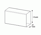 TUBO RECTANGULAR VN01 170x90x1500mm BL