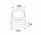 CODO 90º MIXTO VN12 150/170x90mm BL