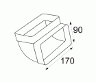 CODO 90º VERTICAL VN10 170x90mm BL