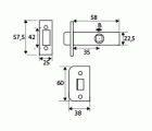BL PICAPORTE TUBULAR C/C PCT03 35mm NS