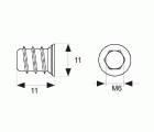 BL TUERCA EMBUTIR TRC04 M6x11x11mm BL