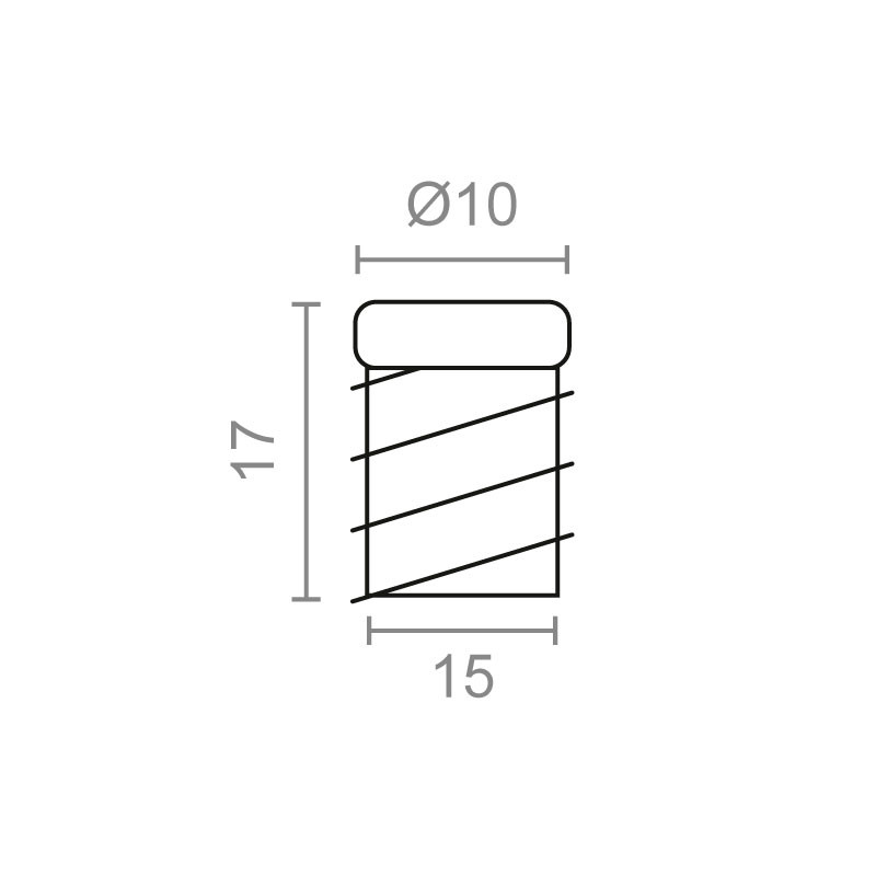 BL TUERCA EMBUTIR TRC03 M10x15x17mm BC