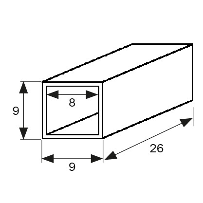 BL REDUCTOR CUADRADILLO CDD08 9-8mm NE