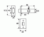 BL PICAPORTE TUBULAR C/C PCT03 60mm NS
