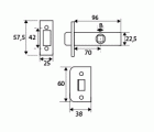 BL PICAPORTE TUBULAR C/C PCT03 70mm LTD