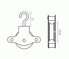 BL POLEA TENDER C/GANCHO POL06 40mm ZN