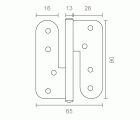 BL BISAGRA CRS BS17 IZDA 90x65x2,5mm IN