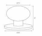 BL POMO PUERTA LISO PP02 70mm IN