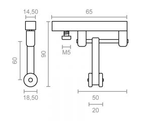 BL POLEA CORREDERA PERGOLA TLD21 60mm NE