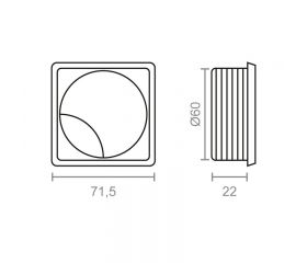 BL TAPON PASACABLES CUADRADO TPC02 70x22mm BL