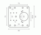 BL PLACA REPARACION BISAGRA CAZOLETA BC14 90x90mm IN