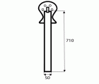 PATA MESA PLEGABLE PT05 710x50mm CB*
