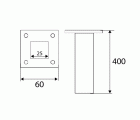 PATA ECO CUADRADA PT24 400x25mm BL