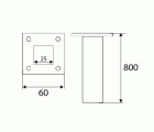 PATA ECO CUADRADA PT24 800x25mm BL