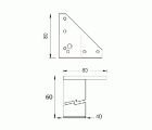 PATA MUEBLE CUADRADA PT15 60x40mm AL