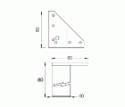 PATA MUEBLE CUADRADA PT15 80x40mm AL