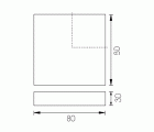 PATA MUEBLE CUADRADA PT01 80x80x30mm AL