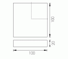 PATA MUEBLE CUADRADA PT01 100x100x20mm AL