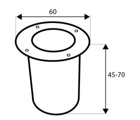 PATA MUEBLE REDONDA PT17 45-70mm NE