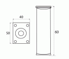 PATA MUEBLE REDONDA PT18 60x40mm AL