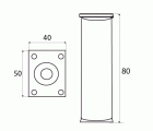 PATA MUEBLE REDONDA PT18 100x40mm AL