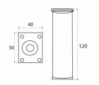 PATA MUEBLE REDONDA PT18 120x40mm AL