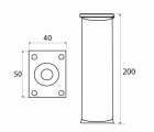 PATA MUEBLE REDONDA PT18 200x40mm AL