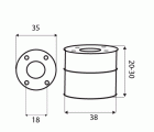 PATA MUEBLE REDONDA PT20 20-30mm NE