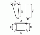 PATA MUEBLE CUADRADA PT22 120x40x30mm AL