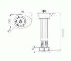 PATA MUEBLE REDONDA PT11 130-200mm NE