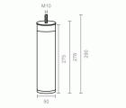 JGO 4 PATAS CANAPE PT26 270x50mm S/R GR