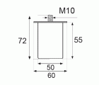 PATA CANAPE PT27 55x50mm NE