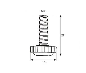 NIVELADOR POMO NV08 M6x27mm NE