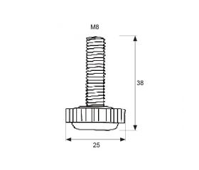 NIVELADOR POMO NV08 M8x38mm NE