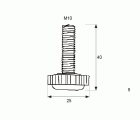 NIVELADOR POMO NV08 M10x40mm NE