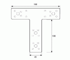 PLACA FORMA T PLC11 160x45x100mm ZN