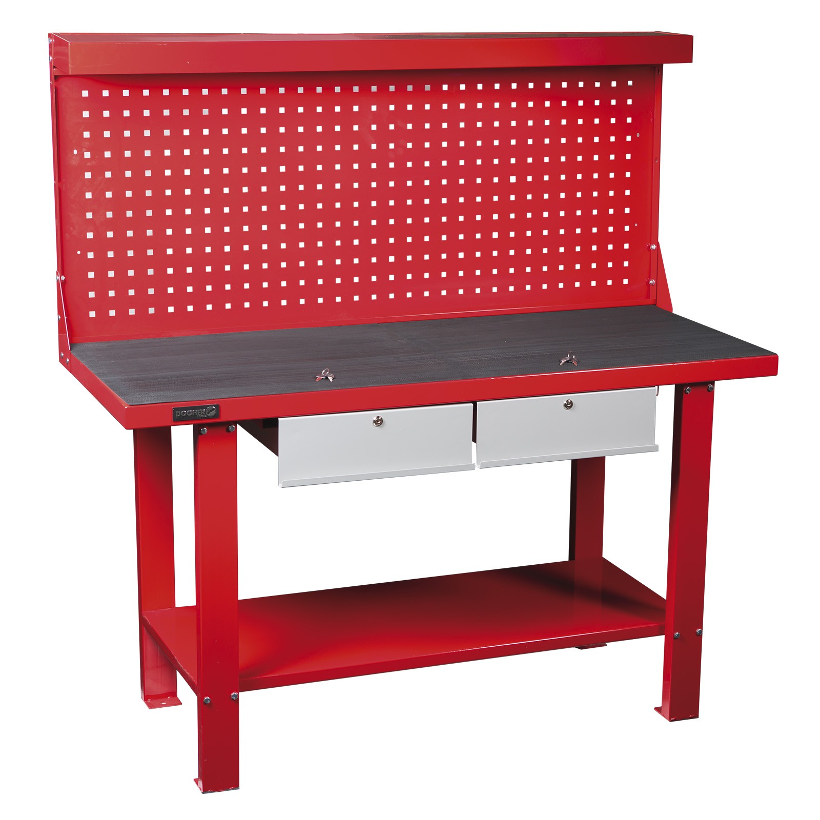 Mesa Metálica de Trabajo DOGHER 2 Cajones + Panel 1500 x 640 x 1550