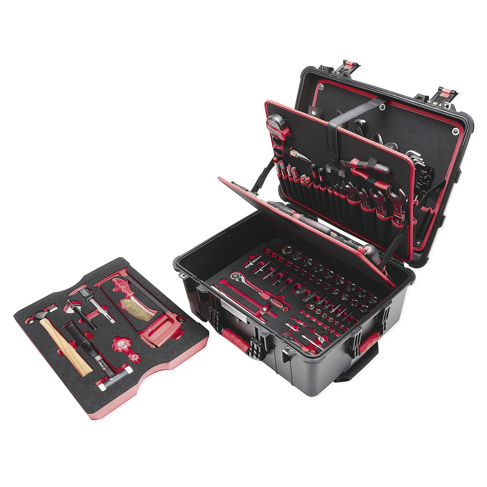 Trolley DOGHER GOBOX Hermético + Herramienta Industrial 139 Piezas